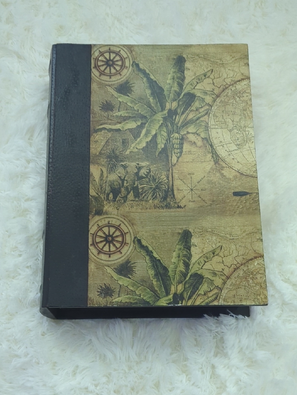 Vintage Botanical Map Hardcover Concealer Book 10x14